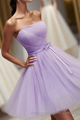 Cute A Line Tulle Short Semi Formal Prom Dress, Bridesmaid Dress