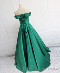 Simple Blue Satin Long Semi Formal Prom Dress, Blue Semi Formal Prom Dress