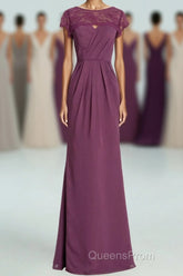 Elegant Plum Mermaid Long Bridesmaid Dress