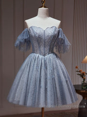 Off The Shoulder Tulle Short Homecoming Dresses
