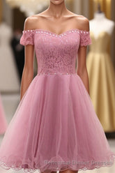 Chic Tulle Lace Spaghetti Strap With Beading Homecoming Dresses