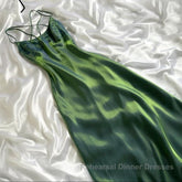 Vintage Green Simple Long Party Dresses