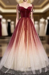 Fairytale Red Gradient Evening Prom Dress