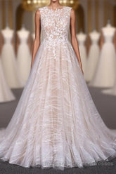 Gorgeous Long Backless Wedding Dresses Ivory Lace Wedding Gowns