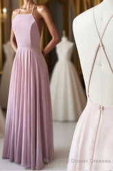 Cute Spaghetti Straps Sleeves Simple Long Semi Formal Prom Dresses For Girls