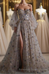 Beautiful Sequin Shiny Sweetheart Long A-line Aesthetic Semi Formal Prom Dresses