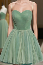 Cute Sweet Neck Short Semi Formal Prom Dress, Mini Dresses