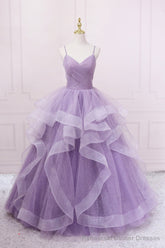 Lavender Ruffles Short A-line Party Dress