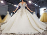 New Arrival Long Off The Shoulder Ball Gown Lace Wedding Dresses