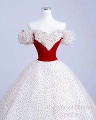 A-Line  Off Shoulder Tulle Light Champagne Long Semi Formal Prom Dress, Light Champagne Evening Dress