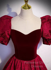 A-Line Princess Ballgown Sweetheart Short Sleeves Long Party Dress Evening Dress Semi Formal Prom Dress