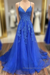 A-Line Semi Formal Prom Dresses Open Back Dress Formal Semi Formal Prom Court Train Sleeveless V Neck Tulle Backless V Back With Beading Appliques