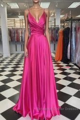 A-Line Semi Formal Prom Dresses Sexy Dress Formal Floor Length Sleeveless Spaghetti Strap Bridesmaid Dress Charmeuse With Slit