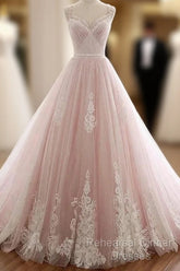 A Line Straps Tulle Lace Appliques Semi Formal Prom Dresses Off Shoulder Floor Length Beautiful