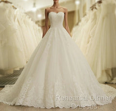 A Line Sweetheart Lace Vintage Bridal Wedding Dresses Lace Up
