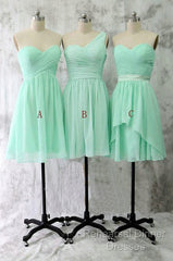 A-Line Sweetheart One-Shoulder Chiffon Bridesmaid Dresses