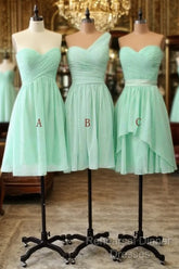 A-Line Sweetheart One-Shoulder Chiffon Bridesmaid Dresses