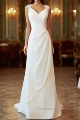 Awesome Long Sheath Lace Chiffon Backless Wedding Dresses