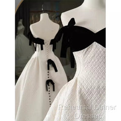 Beautiful Ball Gown Straps White Lace Long Semi Formal Prom Dress