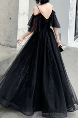 Beautiful Black Off the Shoulder Evening Dress Prom Dresses