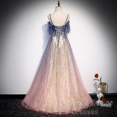 Beautiful Gradient Pink Sweetheart Floor Length Party Dresses, A-Line Gradient Long Semi Formal Prom Dresses