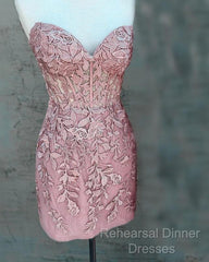 Blush Lace Corset Homecoming Dress