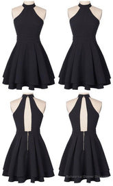 O Neck A Line Homecoming Dress, Sleeveless Chiffon Short Party Dress