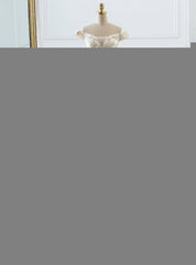 Champagne Ball Gown Off The Shoulder Tulle Sequins Wedding Dress