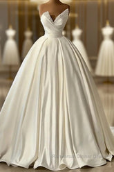 Charmeuse Sleeveless White Wedding Dress With Beading Off Shoulder Elegant Floor Length