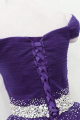 Charming Sequins Off Shoulder Dark Purple Long Semi Formal Prom Dresses, Off the Shoulder Dark Purple Formal Evening Dresses