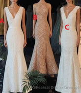 Classic Vintage Lace Floor Length Mermaid Wedding Dress