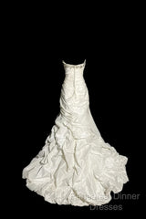 Classy Mermaid Sweetheart Taffeta Ivory Long Wedding Dress Bridal Dresses