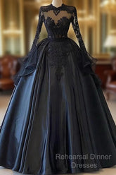 Custom Black African Wedding Gown, Satin Black Wedding Dress, African Evening Semi Formal Prom Dress