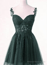 Cute Green Tulle Short Straps Sweetheart Homecoming Dress, Green Short Prom Dress
