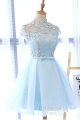 Cute Light Blue Homecoming Dress For Sale, Lovely Tulle Formal Dresses, Party Dress