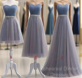 Cute Sweetheart Neck Tulle Semi Formal Prom Dress, Tulle Bridesmaid Dress