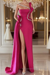 Elegant Long Glitter Sleeveless Front Split Long Semi Formal Prom Dresses With Ruffles Long