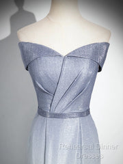 Elegant Mermaid Gray Long Semi Formal Prom Dress, Gray Party Dress