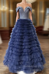 Elegant Off Shoulder Sequins Top Long Semi Formal Prom Dresses, Formal Evening Dresses, Off The Shoulder Ball Gown