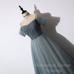 Elegant Tulle Long A Line Semi Formal Prom Dress, Evening Dress