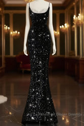 Evening Gown Sexy Dress Formal Floor Length Sleeveless Strap Sequined With Bow(S) Crystals