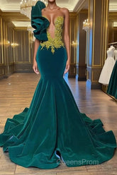 Fabulous Long Sleeveless Meimaid Evening Prom Dress With Beading