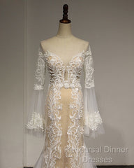 Flare Sleeve Sexy Mermaid Wedding Dress