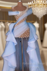 Glamorous Hi-Lo Mermaid Semi Formal Prom Dress Tulle With Pears