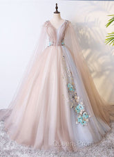 Gorgeous Ball Gown Tulle V-neckline Long Party Gown, New Evening Prom Dress