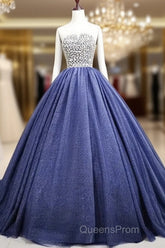 Gorgeous Blue Ball Gown Sweet 16 Party Dress Handmade Formal Gown Off Shoulder Evening Prom Dress