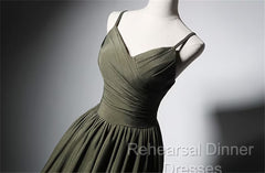 Green Satin Straps Long Wedding Party Dress, Green Long Semi Formal Prom Dress Evening Dress