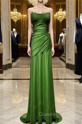 Green Straps Lace-Up Formal Dress Evening Dress, Green Spandex Evening Prom Dress