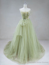 Green Tulle Long Prom Dress, A-Line Green Formal Long Evening Dress