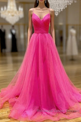 Hot Pink Semi Formal Prom Dresses Long Formal Dress, Evening Dress, Dance Dresses